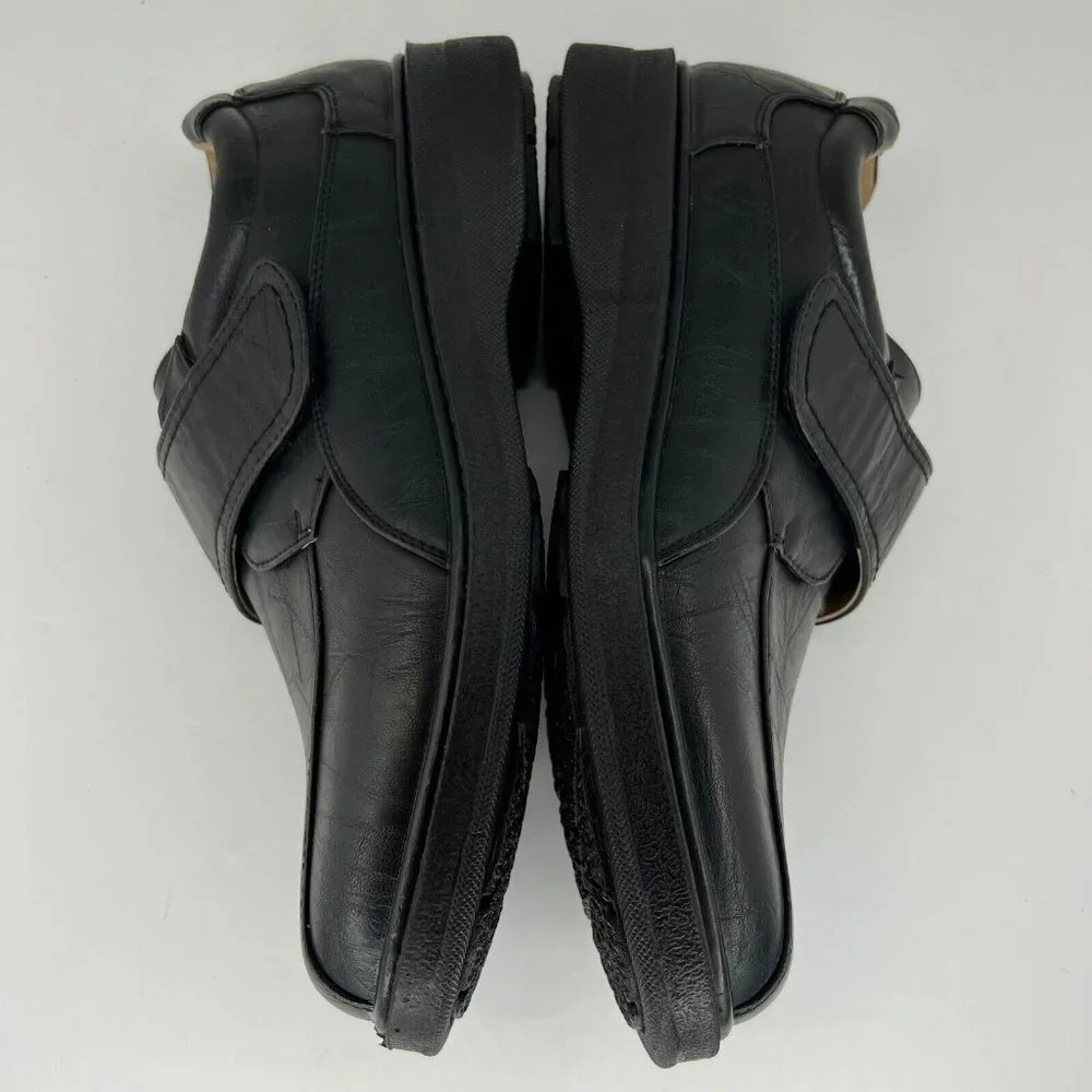 Veeko Mens 12760 Black Napa Pu Leather Hook & Loop Size 10.5EEE Dress Shoes